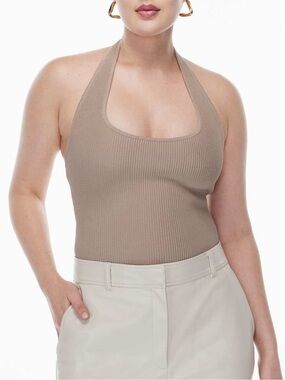 Aritzia Babaton Sculpt Knit Backless Halter Top Size L